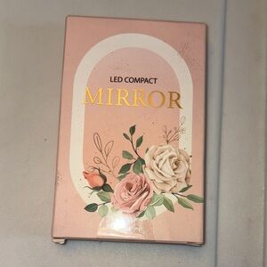 LED Compact Mirror with Floral Design